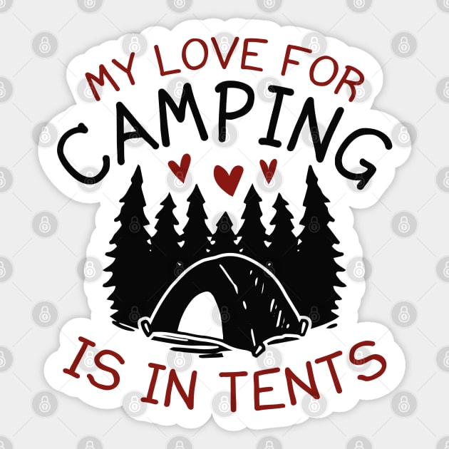 My Love For Camping Sticker by LuckyFoxDesigns